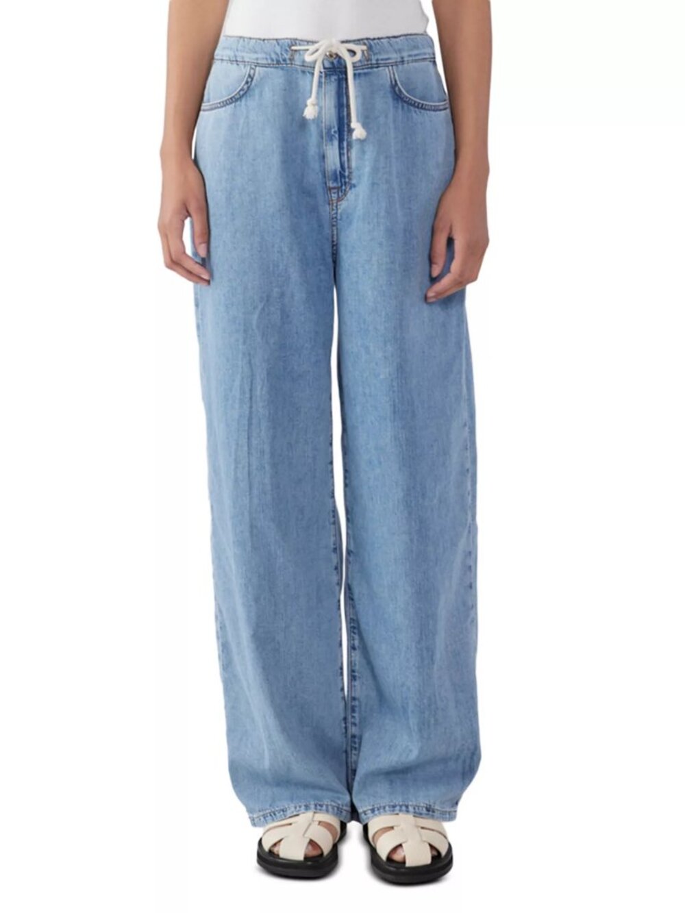Triarchy Nesta Drawstring High Rise Jeans in Prime Indigo Size Small